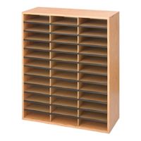 safco 36 compartment literature organiser oak