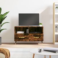 vidaxl mueble para tv madera contrachapada roble ahumado 80x36x50 cm