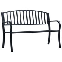 vidaxl banco de jardin acero negro 125 cm