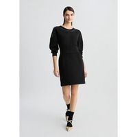 liu jo vestidos vestido negro corto de felpa para mujer