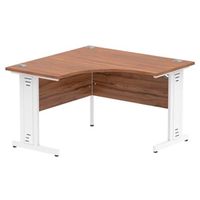 impulse 1200mm corner desk walnut top white cable managed leg