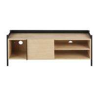 mueble de tv de metal negro con 1 puerta