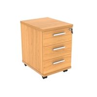 mobile under desk office storage unit 3 drawers norwegian beech