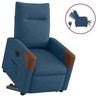 vidaxl sillon electrico reclinable elevable de tela azul