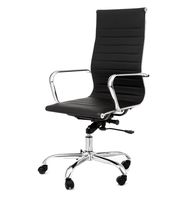 silla de oficina en polipiel negra cm al4856 x l47 x p45