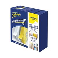 sellotape removable hook and loop strip 20mm x 6m - 2055786