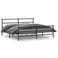 vidaxl estructura cama sin colchon con estribo metal negro 200x200 cm