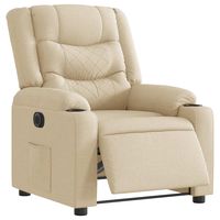 vidaxl sillon reclinable electrico de tela crema