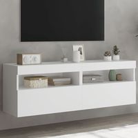 vidaxl muebles de tv de pared con luces led 2 uds blanco 60x30x40 cm