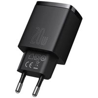 baseus cargador quick charger de carga rapida 20w usb y usb-c negro