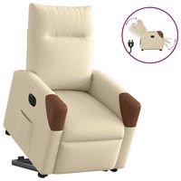 vidaxl sillon electrico reclinable elevable de tela color crema