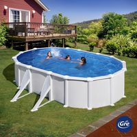 piscina desmontable de acero blanco ovalada gre 5 x 3 x 132 m