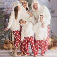family matching christmas 2020 pajamas set plush winter warm men women kid parent-child clothes sleepwear nightwear pajymas new
