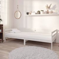 vidaxl sofa cama con colchon madera de pino maciza blanco 90x200 cm