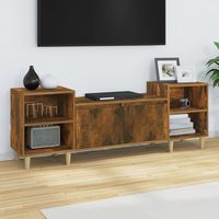 vidaxl mueble para tv madera contrachapada roble ahumado 160x35x55 cm