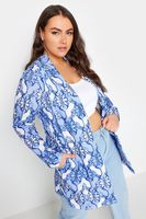 limited collection blazer azul y blanco estampado azulejo mujer curvy y tallas grandes limited collection