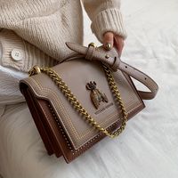 bolso de hombro con cadena para mujer decorado con abejas vintage solapa con adornos de remaches estilo cuadrado