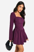 vestido mini skater palabra de honor purple