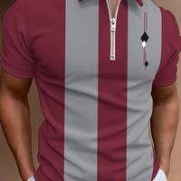 camisa de verano con estampado de colores para hombre con cremallera en el cuello ideal para deportes al aire libre y tiempo de ocio