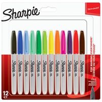 sharpie permanent marker fine assorted 12 pack