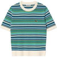 lacoste blusa - camiseta de punto a rayas para mujer