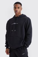 sudadera con capucha y firma man negro