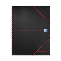 black n red wirebound polypropylene meeting book 160 - 100104323