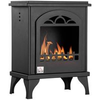 homcom chimenea de bioetanol 7000 btu con tanque de 12l 41x25x54cm negro