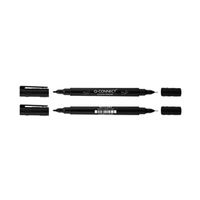 q-connect dual tip marker pen black pack of 10 96082000