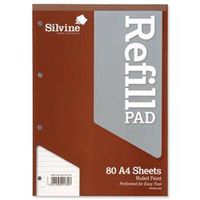 silvine refill pad headbound perforated punched ruled 75gsm - a4rpf