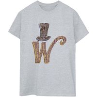 willy wonka camiseta manga larga w logo hat para mujer