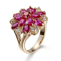 anillo de flores chapado en cobre dorado clasico y popular para regalo de san valentin y aniversario