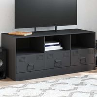 vidaxl mueble para tv de acero gris antracita 99x39x44 cm