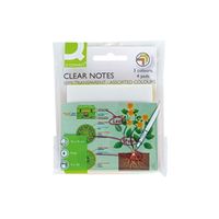 q-connect clear notes 76x76mm semi-transparent assorted pack of 4