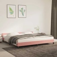 vidaxl cama con cabecero sin colchon terciopelo rosa 200x200 cm