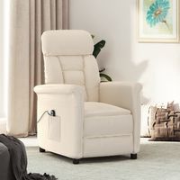 vidaxl sillon reclinable electrico microfibra beige