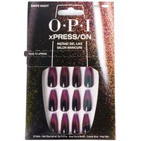 opi xpresson - swipe night - opi - unas artificiales adhesivas negro a magenta efecto cat eye