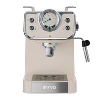 evvo retro cafetera espresso intensa con brazo doble 15 bares 15l beige