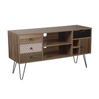 mueble tv en efecto madera marron