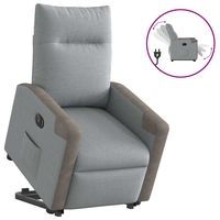 vidaxl sillon electrico reclinable elevable de tela gris claro