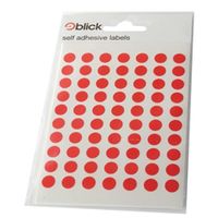 blick coloured labels in bags round 8mm dia 490 per bag red 9800 pk