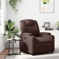 vidaxl sillon reclinable de cuero sintetico marron