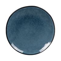 plato de postre de ceramica azul