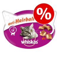 whiskas snacks para gatos - pack ahorro - anti-hairball 8 x 60 g