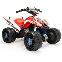 injusa quad electrico con licencia honda atv 12v blancorojo