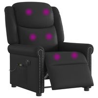 vidaxl sillon reclinable de masaje electrico negro brillante