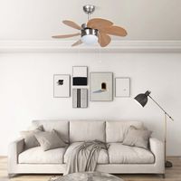 vidaxl ventilador de techo con lampara marron claro 76 cm