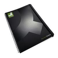 q-connect polypropylene wirebound book 160pp a4 black pk 3 - kf03729