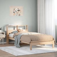 vidaxl cama con estanteria sin colchon madera maciza de pino 100x200cm