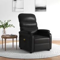 vidaxl sillon de masaje elevable cuero sintetico negro